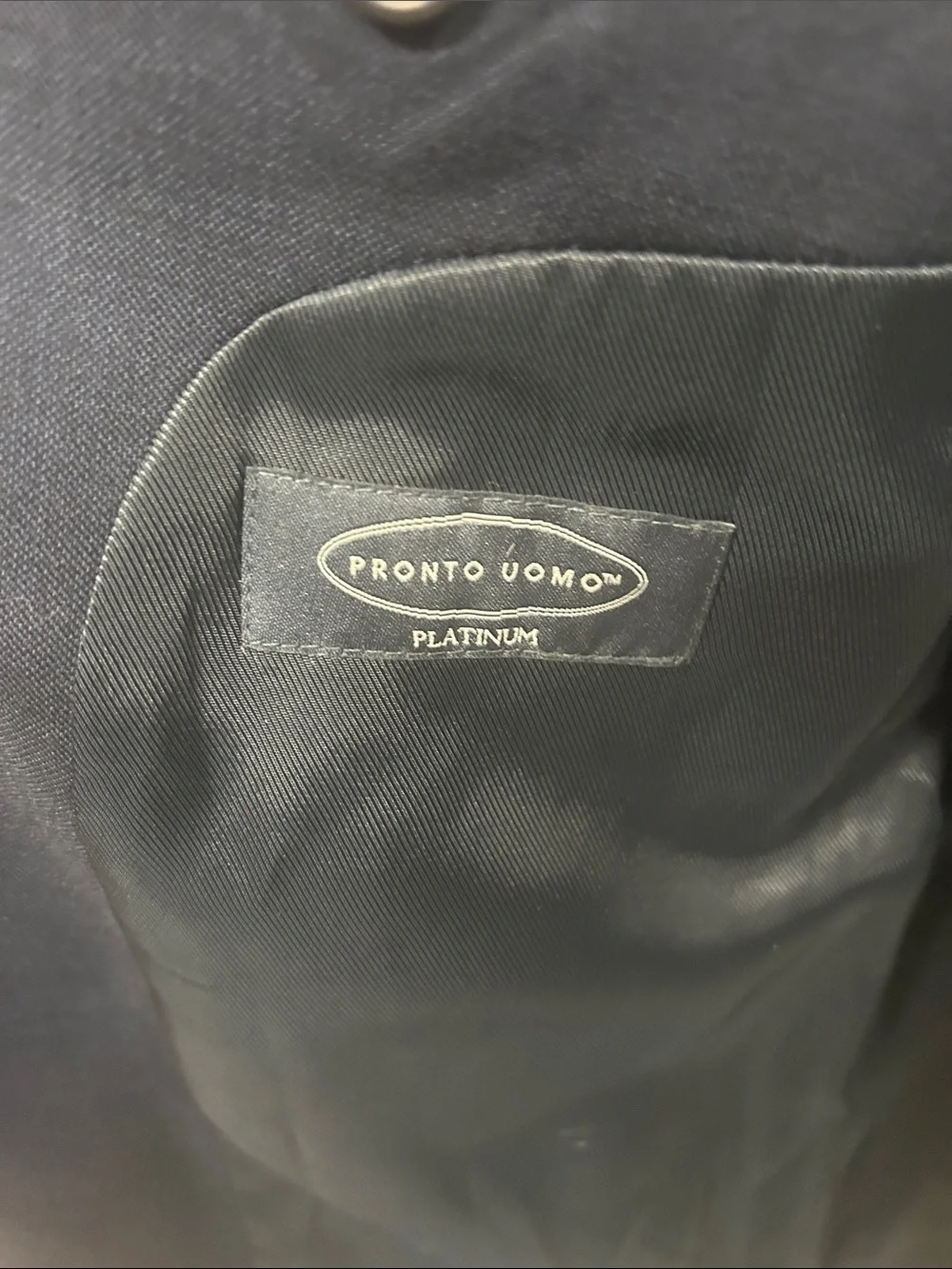 Pronto Uomo Navy Blue Single-Breasted Sport Coat 100% Wool 46R